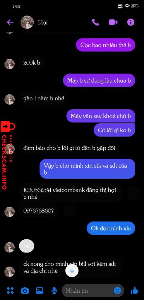 Evidência contra Đặng thị hợi