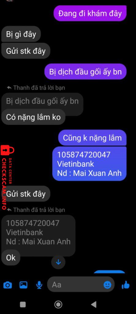 Evidência contra Trần Thị Thùy Duyên