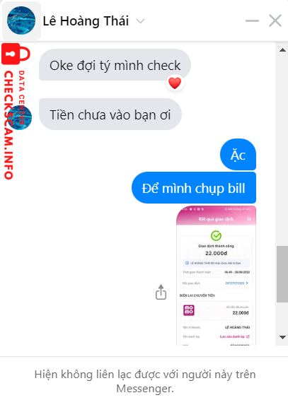 Evidência contra Lê Hoàng Thái