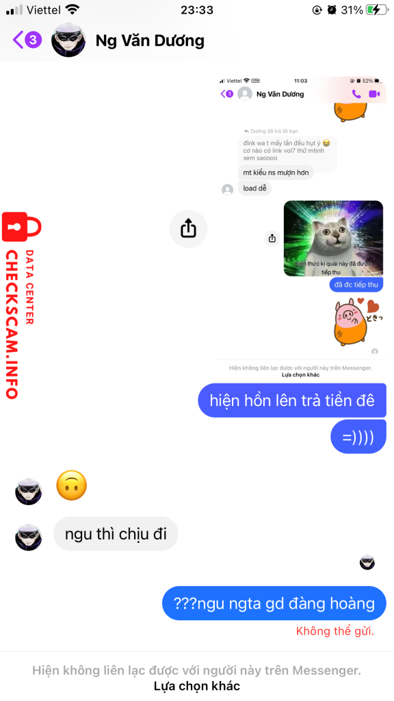 Evidência contra Nguyễn Văn Dương