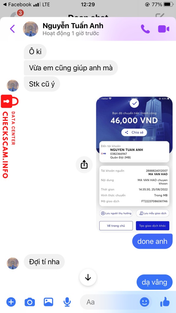 Evidência contra Nguyễn Tuấn Anh
