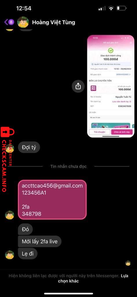 Evidência contra Nguyễn Tuấn Tú