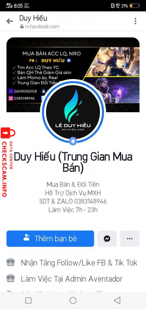 Evidência contra NGUYEN THI MAI / Lê Duy Hiếu