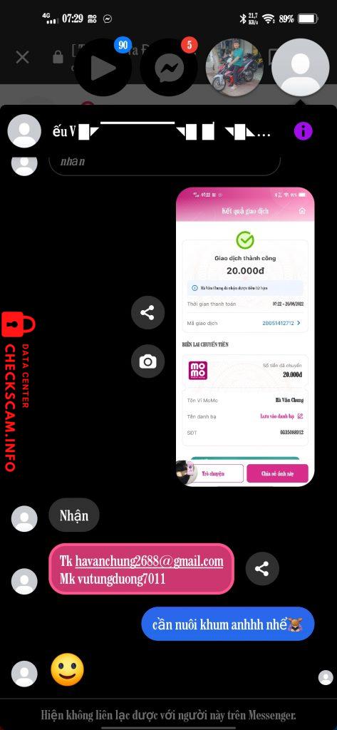 Evidência contra Hà Văn Chung