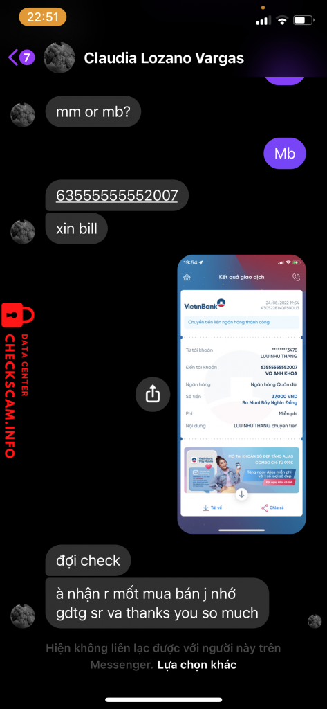 Evidência contra Võ Anh Khoa