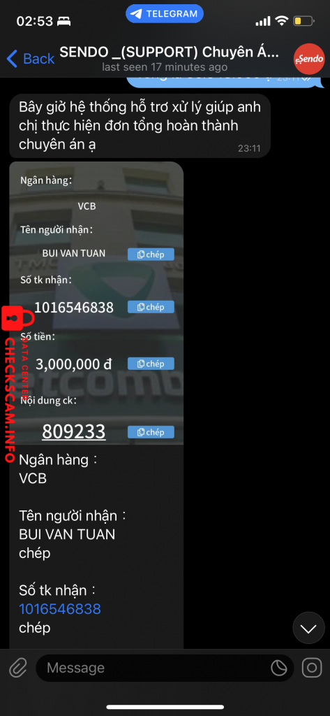 Evidência contra Bùi Văn Tuân