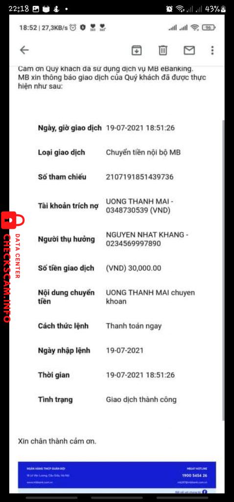 Evidência contra NGUYEN NHAT KHANG