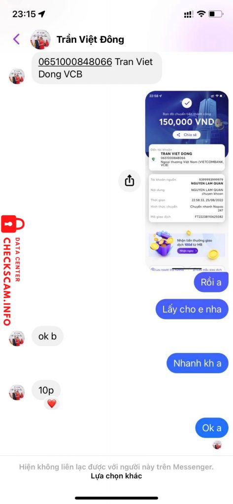 Evidência contra Tran Viet Dong