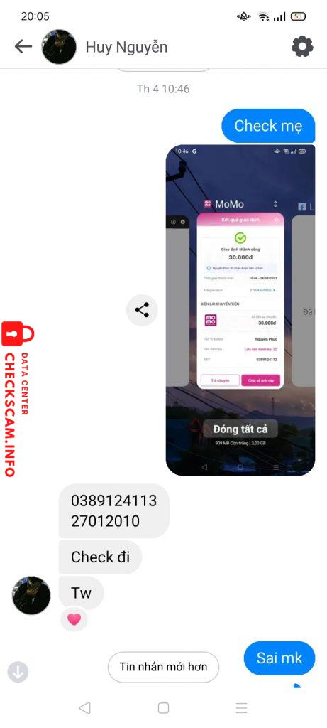 Evidência contra Nguyễn Phúc