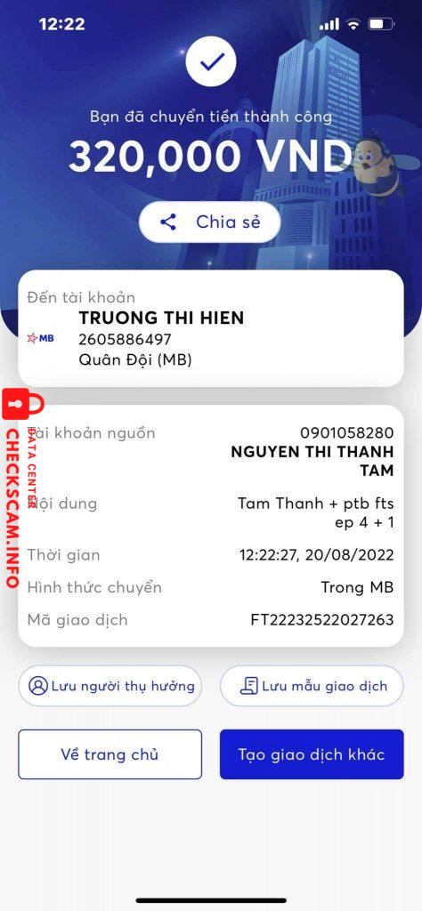 Evidência contra Truong Thi Hien