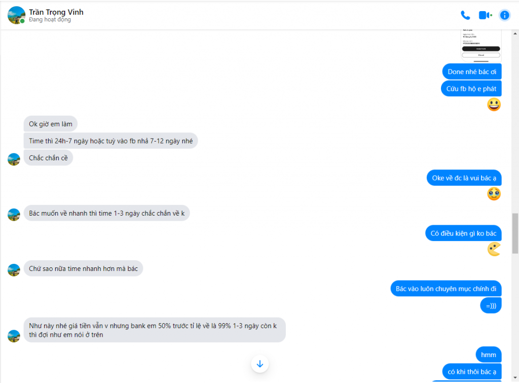 Evidência contra Tran Trong Vinh
