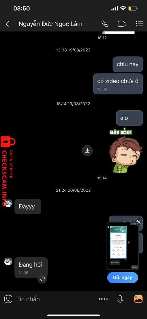 Evidência contra PHAM THI LAN