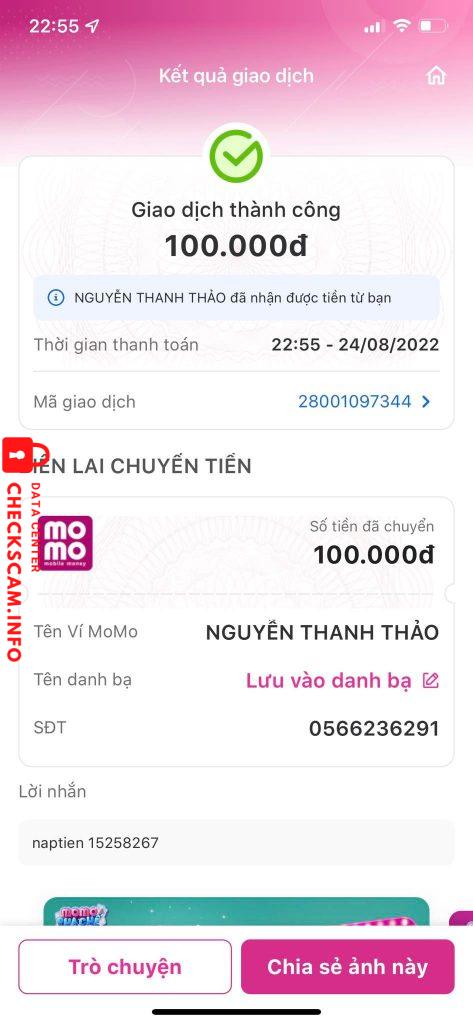 Evidência contra Nguyễn Thanh Thảo