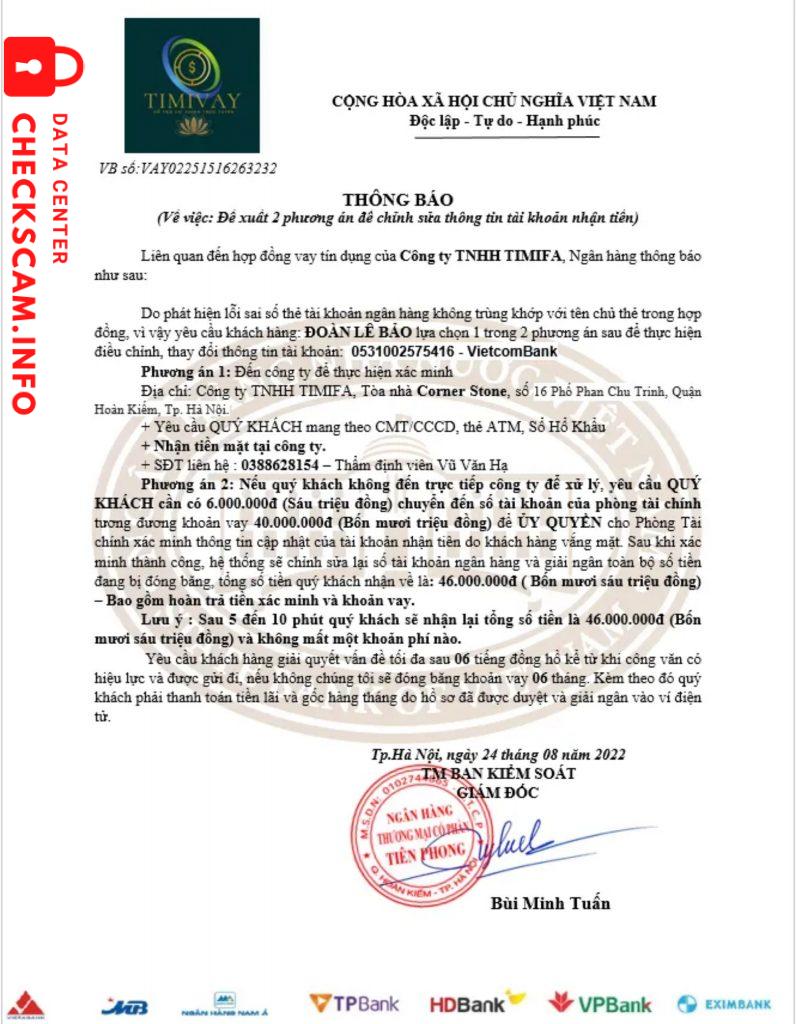 Evidência contra bùi minh tuấn