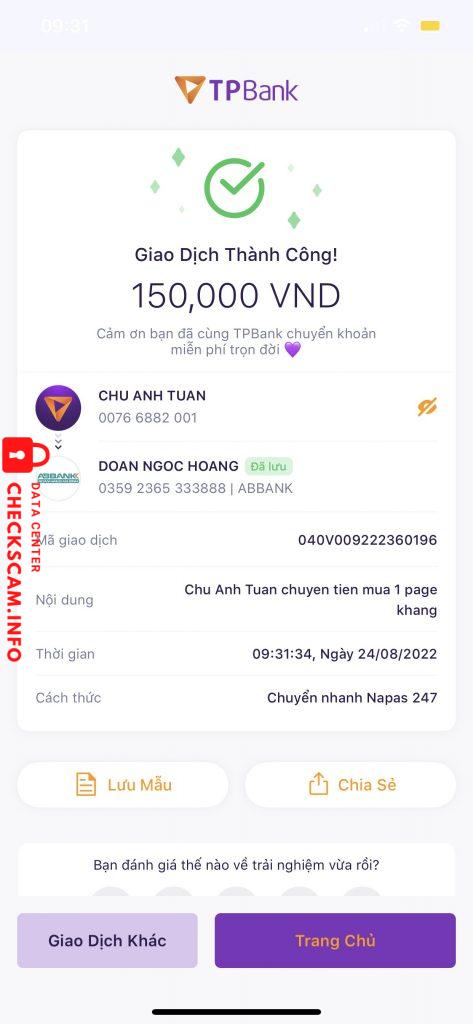 Evidência contra ngoc hoang