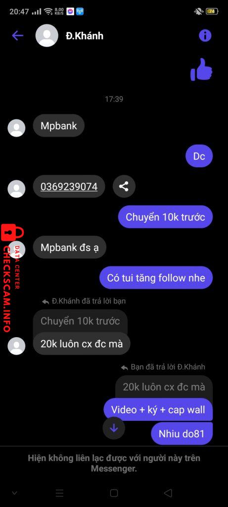 Evidência contra Scamer Nguyễn Đình Khánh