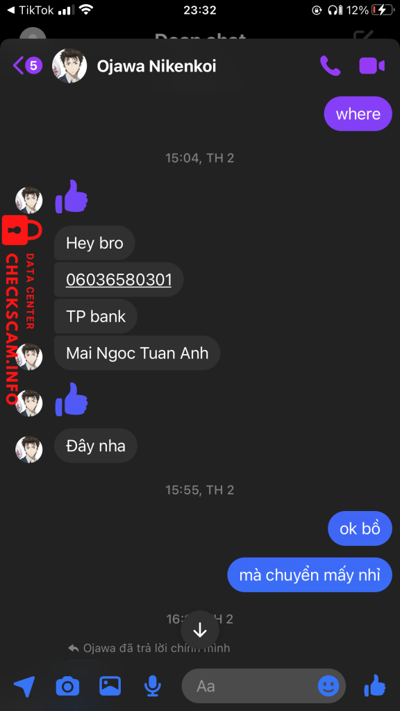 Evidência contra mai ngoc tuan anh