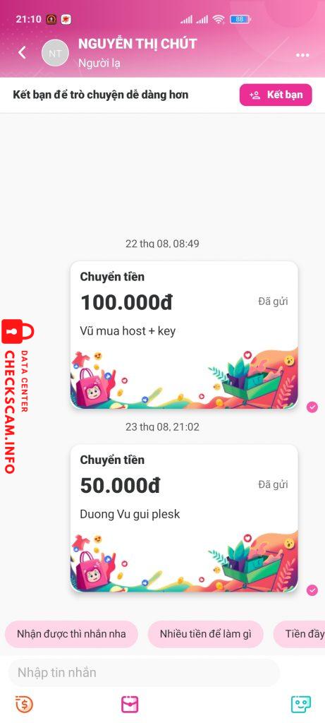 Evidência contra Nguyễn Thị Chút