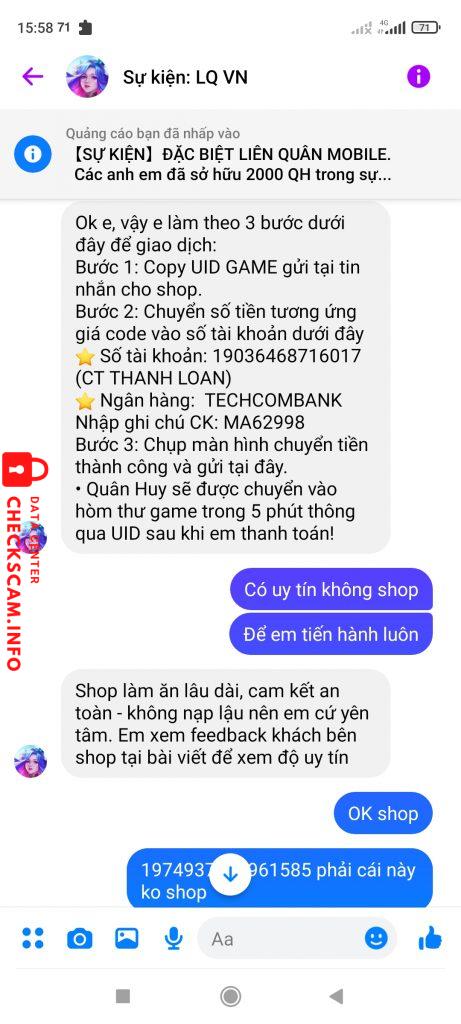 Evidência contra CAO THI THANH LOAN