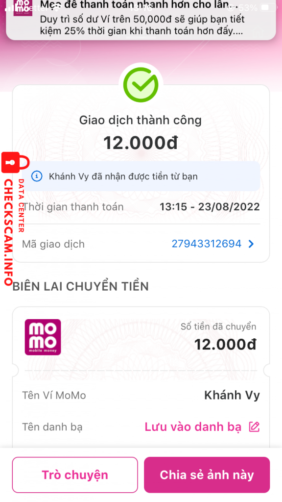 Evidência contra Nguyễn Ngọc Khánh Vy