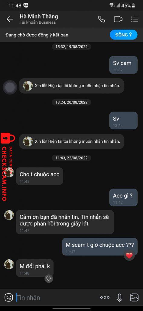 Evidência contra Hà Minh Thắng