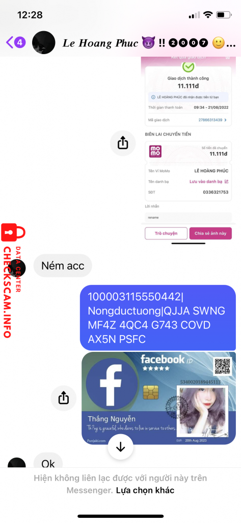 Evidência contra Lê Hoàng Phúc