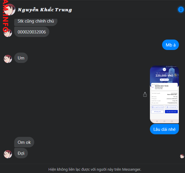 Evidência contra Nguyễn Khắc Trung