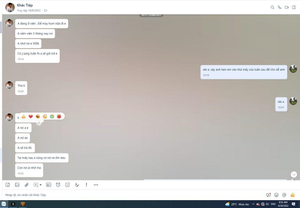 Evidência contra ĐÀO VĂN TIỆP