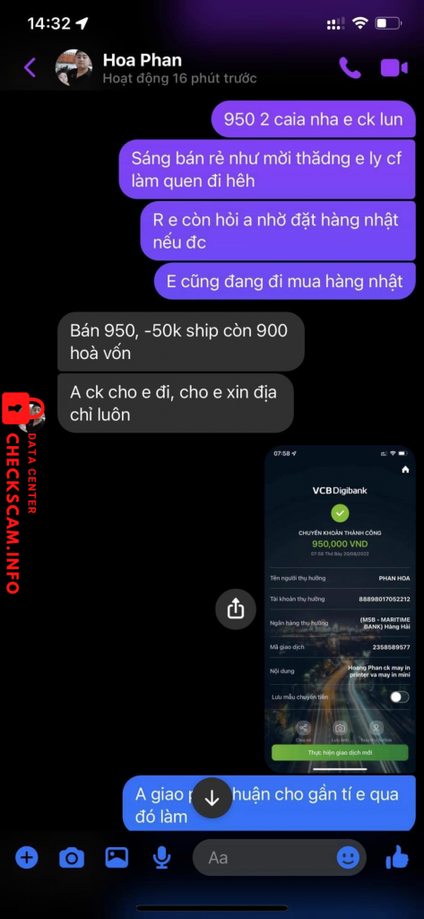 Evidência contra Phan Hoa