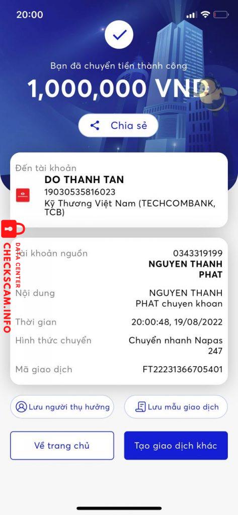 Evidência contra Đỗ Thanh Tân