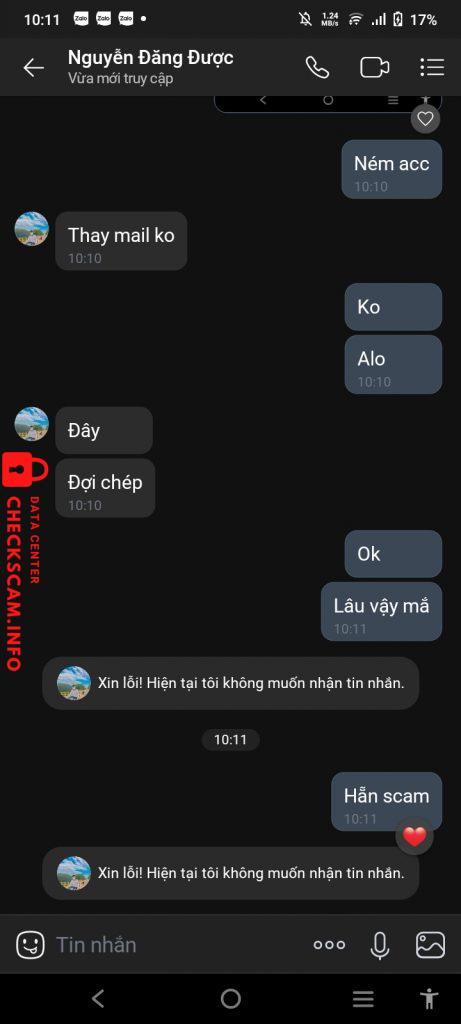 Evidência contra Nguyễn đăng được