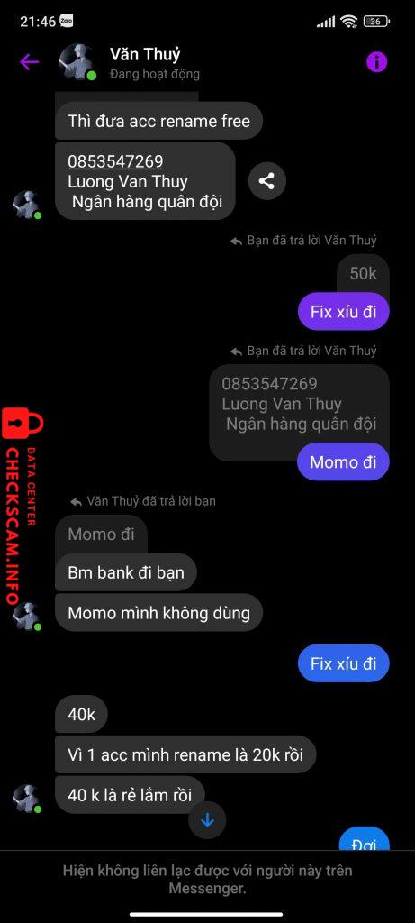 Evidência contra Luong Van Thuy