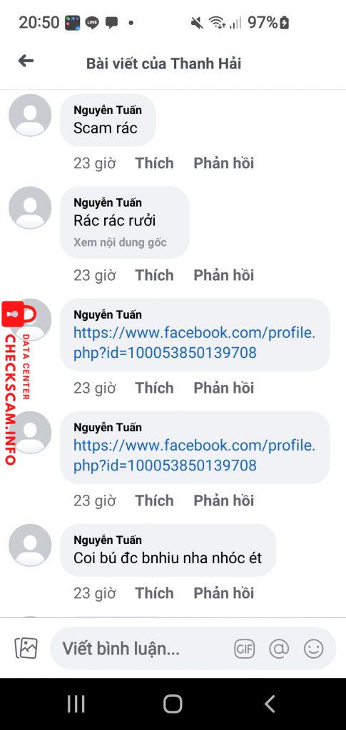Evidência contra Trần Thanh Hải