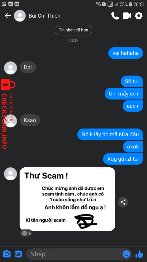 Evidência contra BÙI CHÍ THIỆN