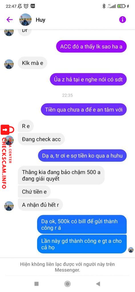 Evidência contra Dang Vu Gia Huy