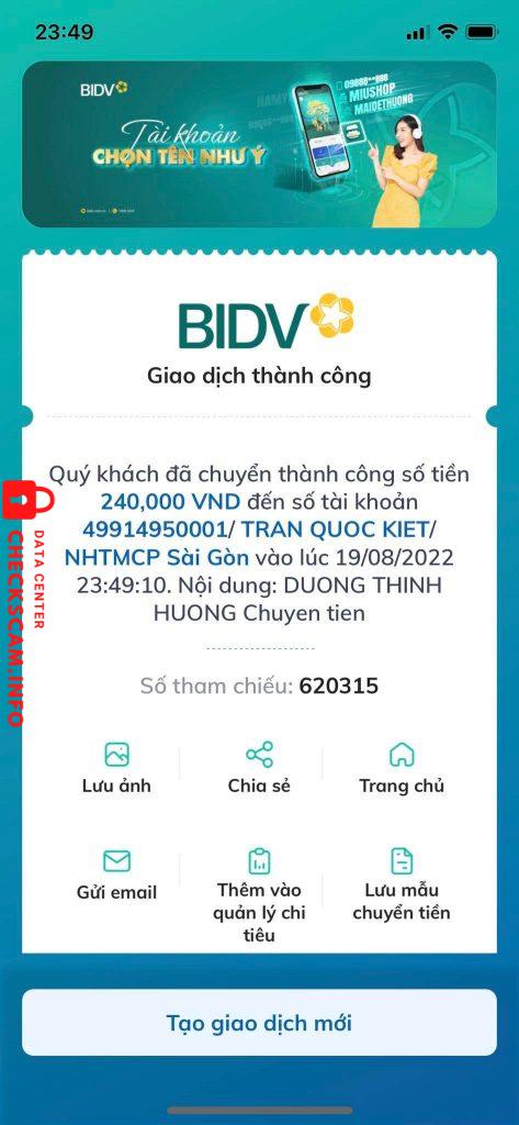 Evidência contra Trần Quốc Kiệt