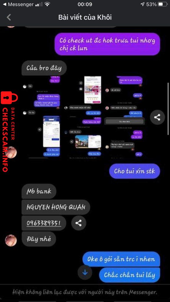 Evidência contra NGUYEN HONG QUAN