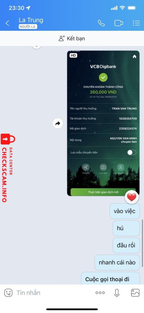 Evidência contra TRAN VAN TRUNG