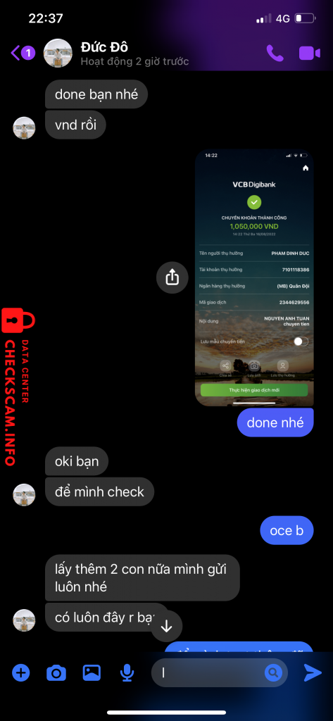 Evidência contra Phạm Minh Đức
