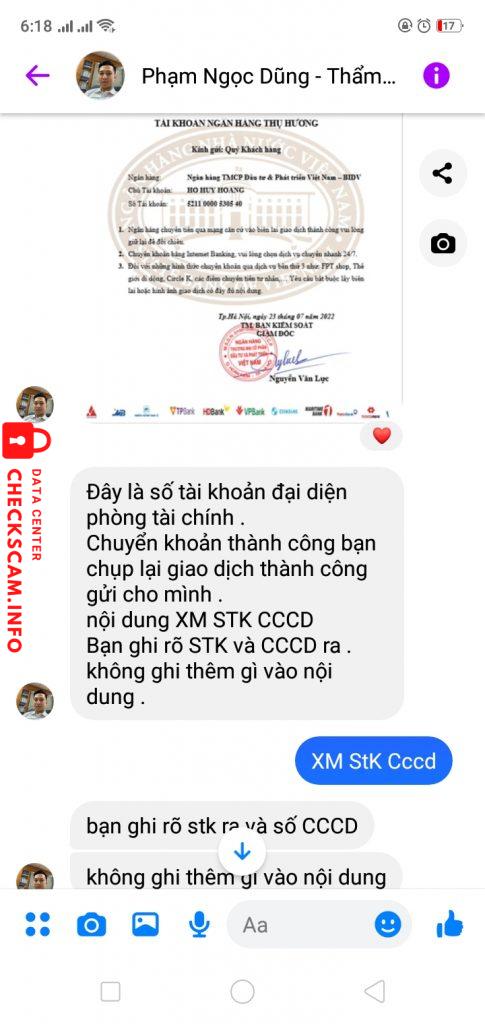 Evidência contra HO HUY HOANG