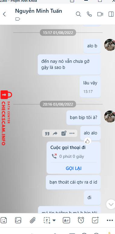 Evidência contra Nguyễn minh tuấn