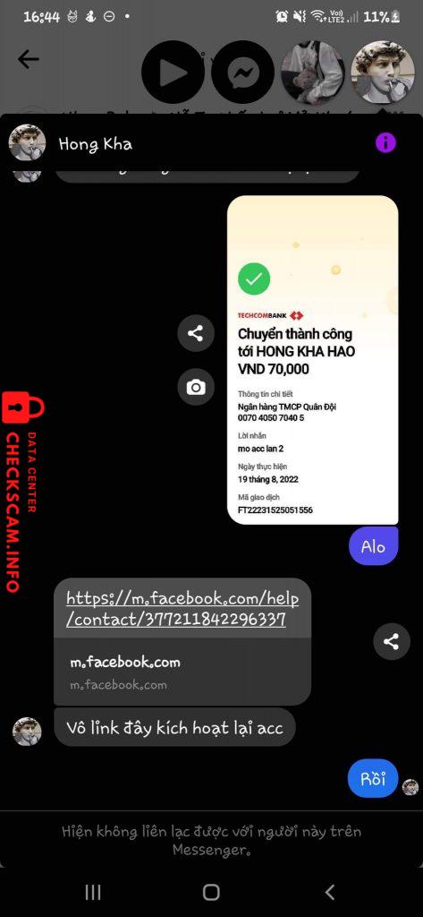 Evidência contra Hồng Kha Hào