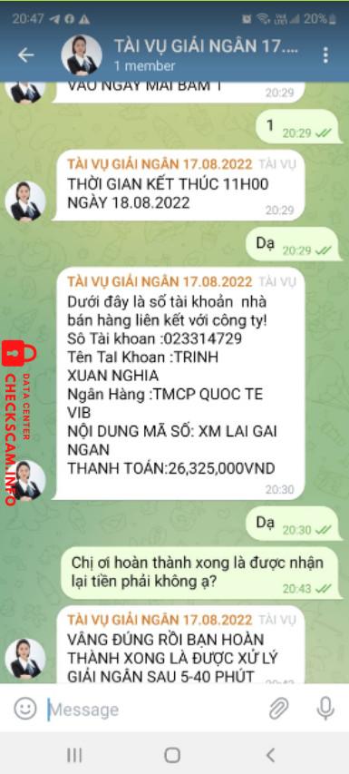 Evidência contra Số tài khoản Scam