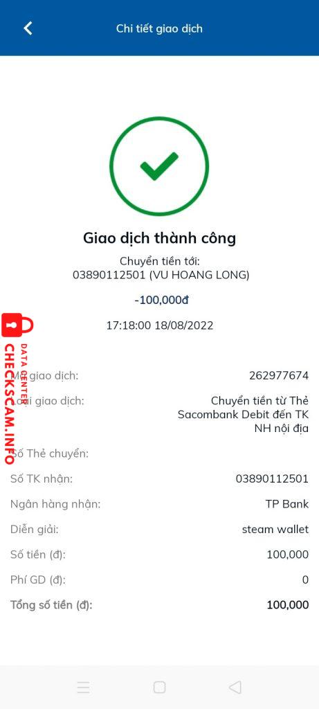 Evidência contra Long Nguyễn