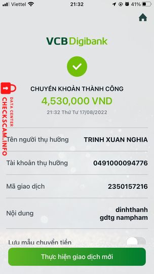 Evidência contra Pham Van Nam