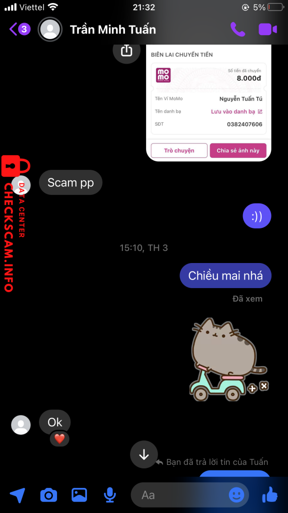 Evidência contra Trần Minh Tuấn