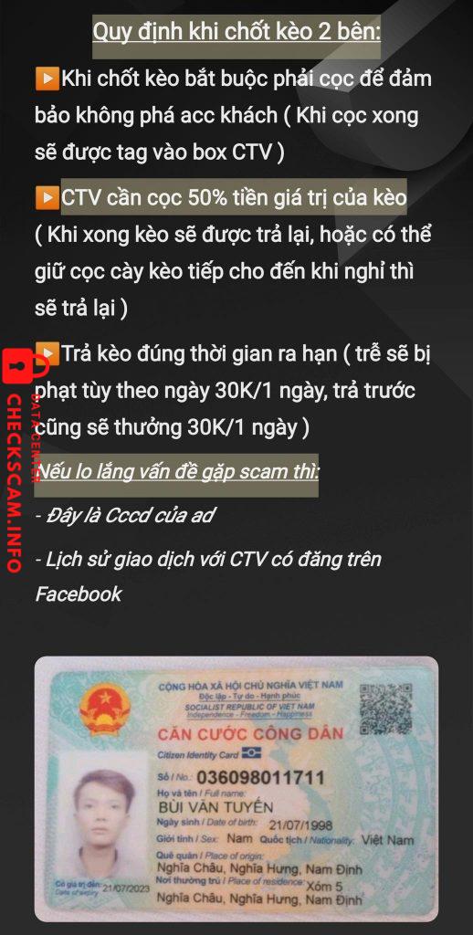 Bewijs tegen Bùi Văn Tuyến