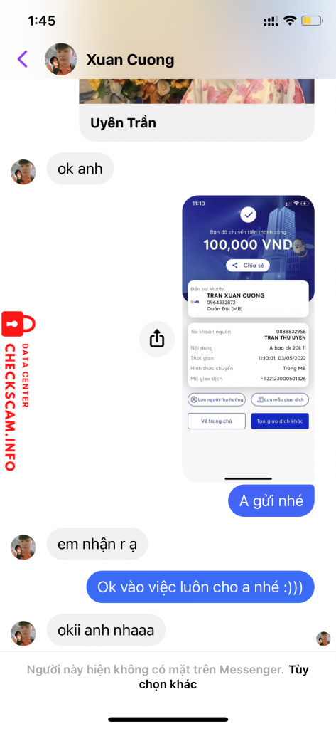 Bewijs tegen Tran xuan cuong