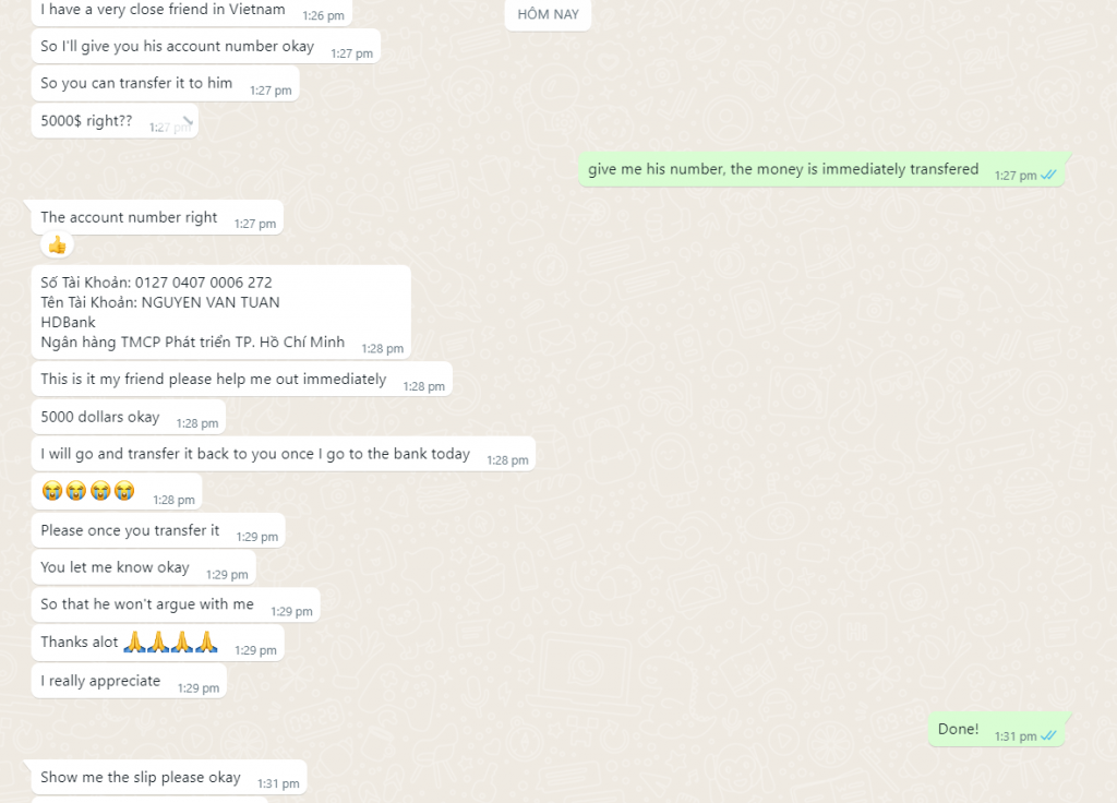 Bewijs tegen NGUYEN VAN TUAN