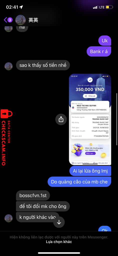 Bewijs tegen NGO THI MAI QUYNH